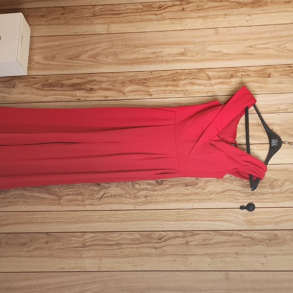 XSCAPE Vibrant Red Maxi Jumpsuit